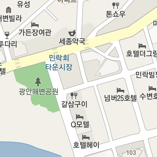 広安里民楽刺身センター クァンアンリミンラッフェセンター の地図 マップ 韓国釜山グルメ レストラン プサンナビ